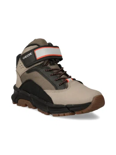 Geox Kids' Velcro Strap Hiking Boots In Brown