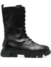 Geox Vilde Leather Boots In Black