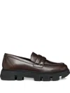 Geox Vilde Penny-strap Platform Loafers In Burgundy