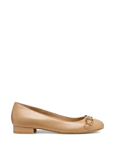 Geox Virnilisa B Buckle Ballet Flats In Neutral