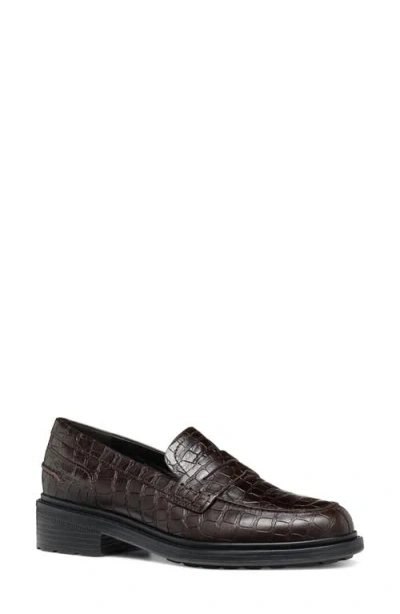 Geox Walk Pleasure Penny Loafer In Dark Coffee