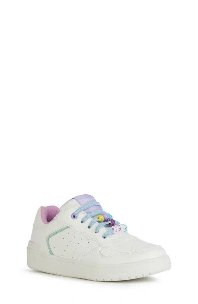 Geox Kids' Washiba Colorblock High Top Sneaker In White/ Multicolor