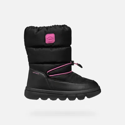 Geox Kids' Willaboom Abx Girl Black/fuchsia In Black,fuchsia