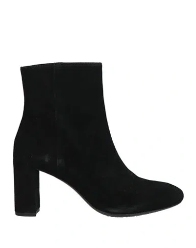 Geox Woman Ankle Boots Black Size 8 Goat Skin