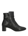 Geox Woman Ankle Boots Black Size 10 Soft Leather In Black