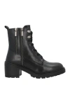 Geox Woman Ankle Boots Black Size 8 Leather In Black