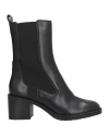 Geox Woman Ankle Boots Black Size 8 Leather In Black