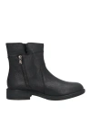 Geox Woman Ankle Boots Black Size 8 Leather In Black