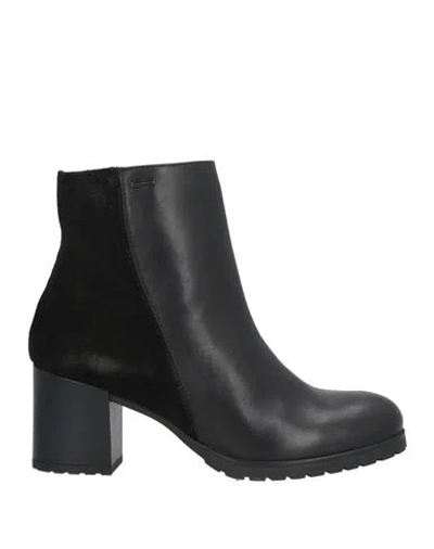 Geox Woman Ankle Boots Black Size 8 Leather