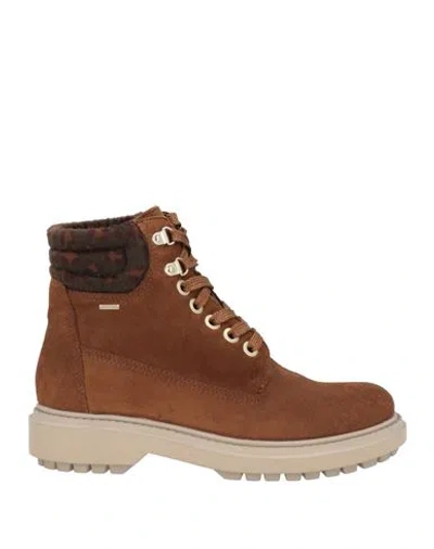 Geox Woman Ankle Boots Brown Size 6 Leather