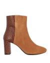 Geox Woman Ankle Boots Camel Size 10.5 Soft Leather In Beige