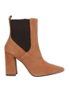Geox Woman Ankle Boots Camel Size 8 Goat Skin In Beige