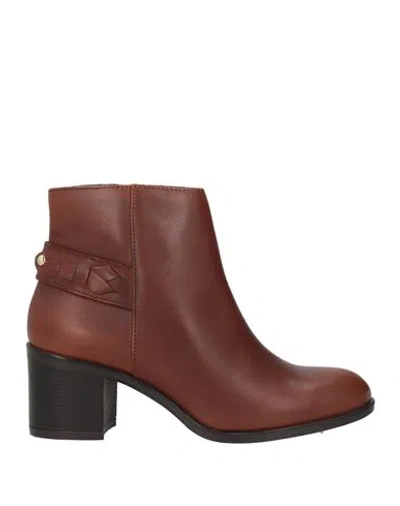 Geox Woman Ankle Boots Tan Size 5 Synthetisches Material In Brown
