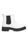 Geox Woman Ankle Boots White Size 7 Soft Leather, Elastic Fibres