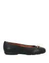 Geox Woman Ballet Flats Black Size 8 Leather In Black