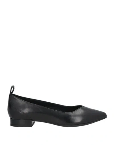 Geox Woman Ballet Flats Black Size 8 Leather