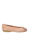 Geox Woman Ballet Flats Blush Size 8 Leather In Pink