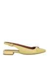 Geox Woman Ballet Flats Mustard Size 9 Leather In Yellow