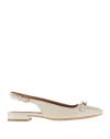 Geox Woman Ballet Flats Off White Size 7.5 Leather In Off White