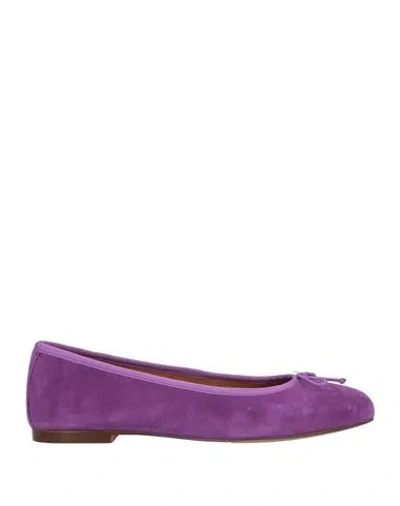 Geox Woman Ballet Flats Purple Size 7 Goat Skin