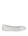 Geox Woman Ballet Flats Silver Size 9 Goat Skin
