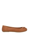 Geox Woman Ballet Flats Tan Size 8 Soft Leather In Brown