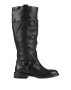 Geox Woman Boot Black Size 8 Leather In Black