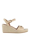 Geox Woman Espadrilles Beige Size 8 Leather In Beige