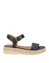 Geox Woman Espadrilles Black Size 8 Leather In Black