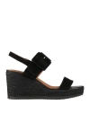 Geox Woman Espadrilles Black Size 8 Leather