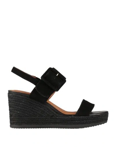 Geox Woman Espadrilles Black Size 8 Leather