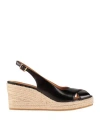 Geox Woman Espadrilles Black Size 8 Leather In Black