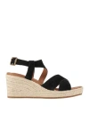 Geox Woman Espadrilles Black Size 8 Leather