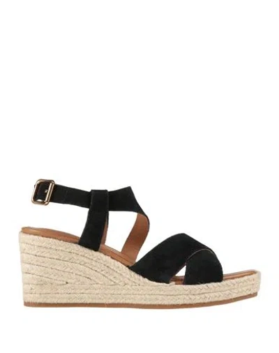 Geox Woman Espadrilles Black Size 8 Leather