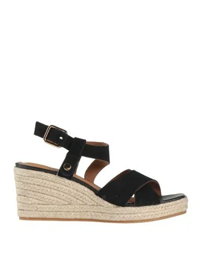 Geox Woman Espadrilles Black Size 8 Leather