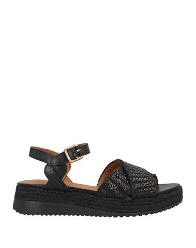 Geox Woman Espadrilles Black Size 8 Leather