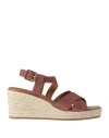 Geox Woman Espadrilles Brown Size 8 Leather