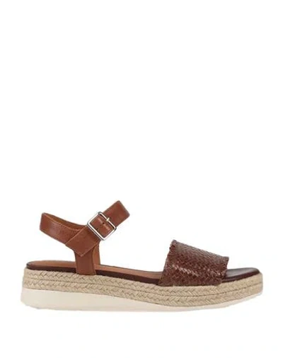 Geox Woman Espadrilles Brown Size 5 Soft Leather