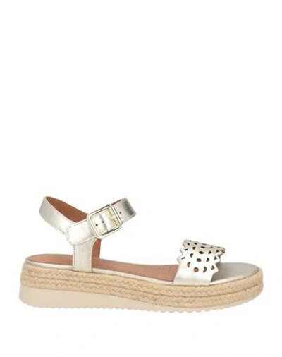 Geox Woman Espadrilles Gold Size 7.5 Leather
