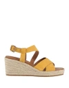 Geox Woman Espadrilles Marigold Size 8 Leather In Yellow