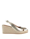 Geox Woman Espadrilles Platinum Size 6 Leather In Grey