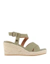 Geox Woman Espadrilles Sage Green Size 8 Leather In Sage Green