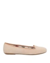 Geox Woman Loafers Beige Size 10.5 Soft Leather In Beige