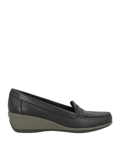 Geox Woman Loafers Black Size 10.5 Leather