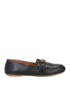 Geox Woman Loafers Black Size 8 Leather In Black
