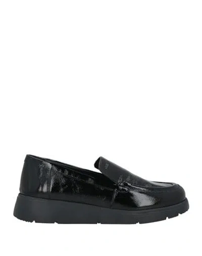 Geox Woman Loafers Black Size 8 Leather