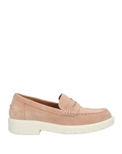 Geox Woman Loafers Blush Size 8 Leather In Pink