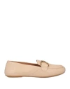 Geox Woman Loafers Blush Size 9 Soft Leather In Neutral