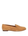 Geox Woman Loafers Camel Size 9.5 Leather In Beige