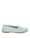 Geox Woman Loafers Light Blue Size 8 Leather